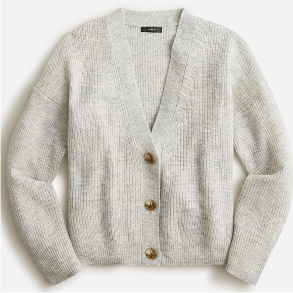 J. Crew Sweaters - J. Crew Ribbed V-neck cardigan sweater gray small